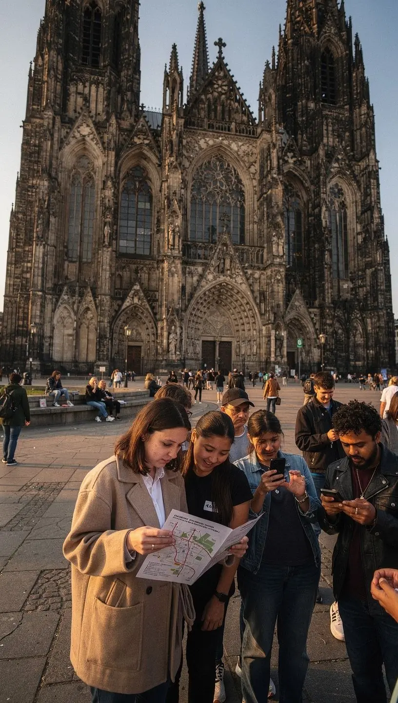 Ein verträumtes Dorf mit traditionellen Fachwerkhäusern entlang einer malerischen Straße.